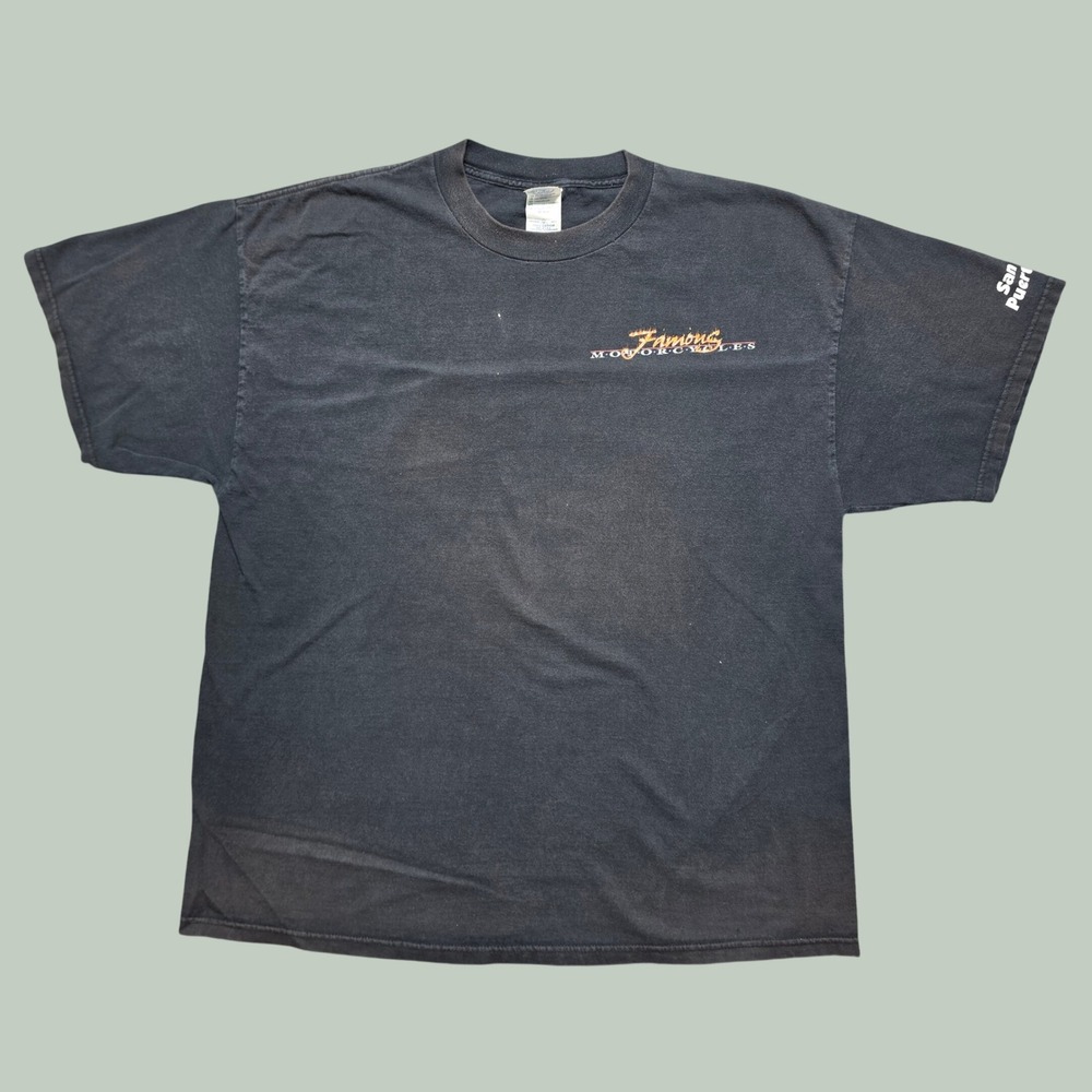 90s Y2K Vintage Chopper Famous Motorcycles Graphic T-Shirt Men XL Black